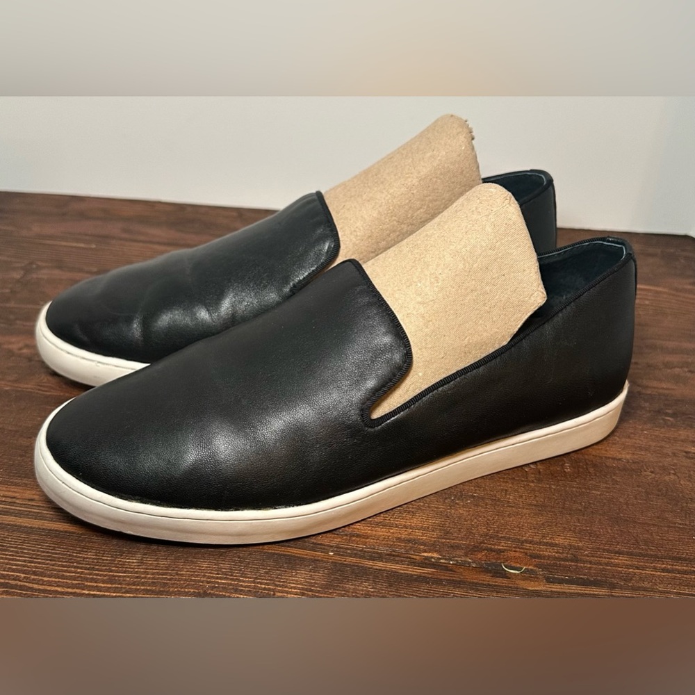 BIRDIES The Swift‎ Black Leather Sneaker Upper Slip On Womens 7.5.